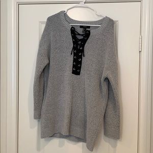 Gray pullover sweater